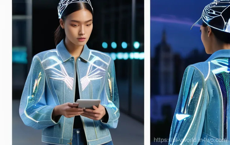메타버스와 패션의 융합 가능성 - **Prompt: "A vibrant, futuristic metaverse scene. A stylish young woman with an expressive face, dre...