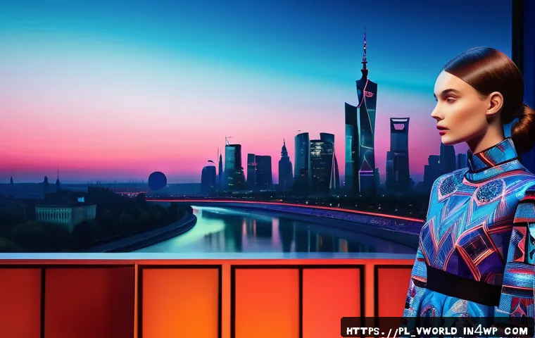 가상 패션쇼에서의 제품 론칭 전략 - A vibrant virtual fashion show runway scene set inside a sleek, futuristic digital venue in Warsaw, ...