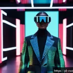 메타버스 패션쇼에서의 예술과 패션의 만남 - A futuristic virtual fashion runway in the metaverse showcasing avant-garde digital clothing that dy...